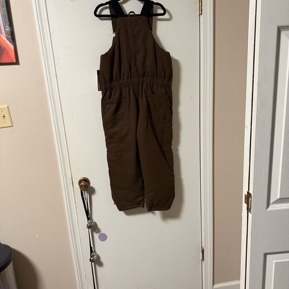 NWT Blue Mountain Kids Chocolate Brown Insulated Overalls/Bibs Size Small